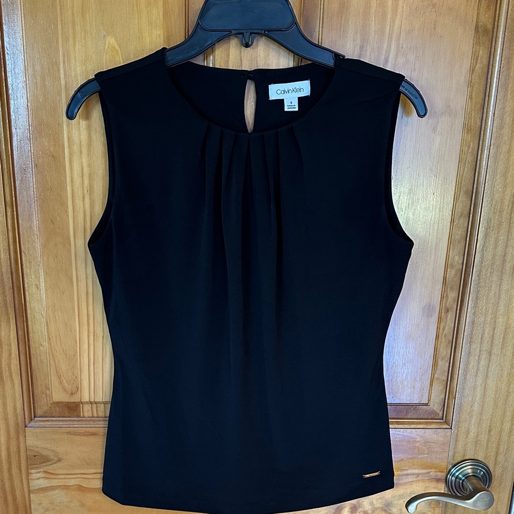 Calvin Klein black sleeveless blouse